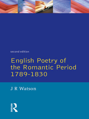 cover image of English Poetry of the Romantic Period 1789-1830